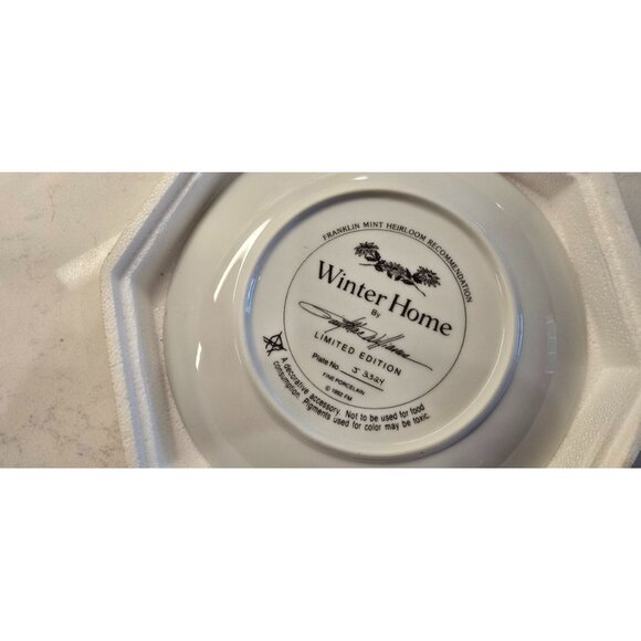 Franklin Mint Heirloom Limited Edition Winter Home Collector Plate By Thomas Kin - Picture 2 of 2